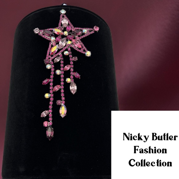 🔶NICKY BUTLER FASHION COLLECTION Multi Crystal Shooting Star Brooch Pin NEW NB - Picture 9 of 11